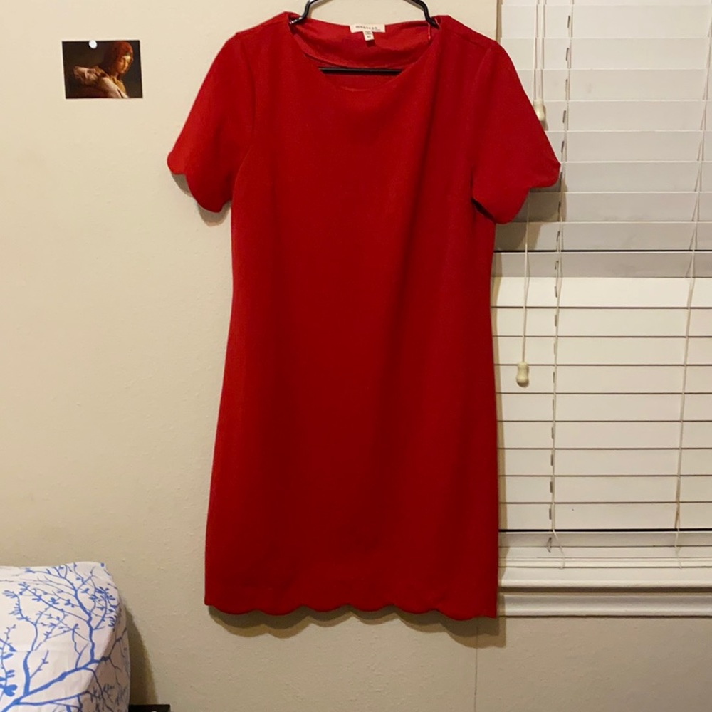 Red midi dress